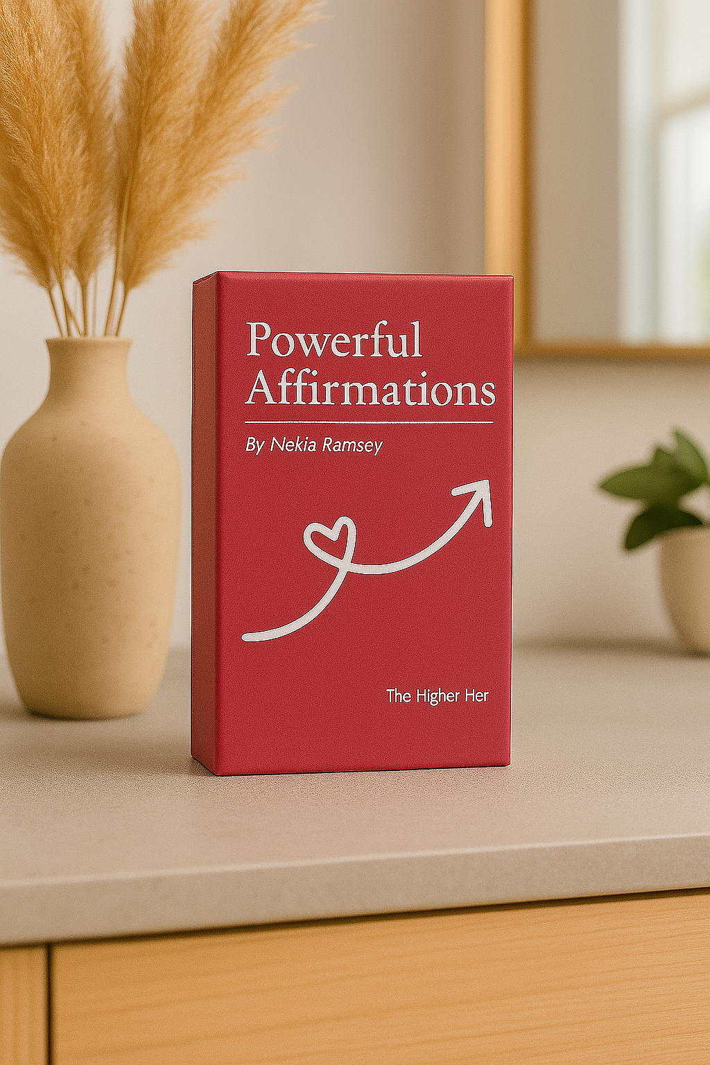 Higher Her Affirmation Deck + Stand | Daily Mindset Reset for Women